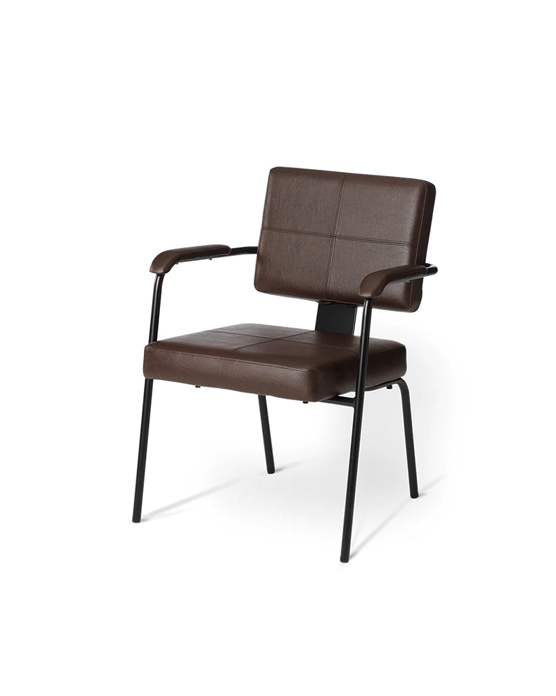 Shiki - Brown waiting chair - Black legs